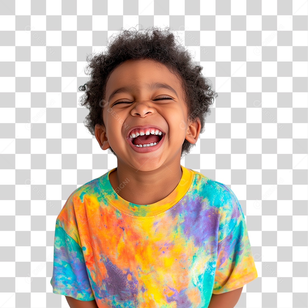 \Menino Negro Alegre PNG Transparente