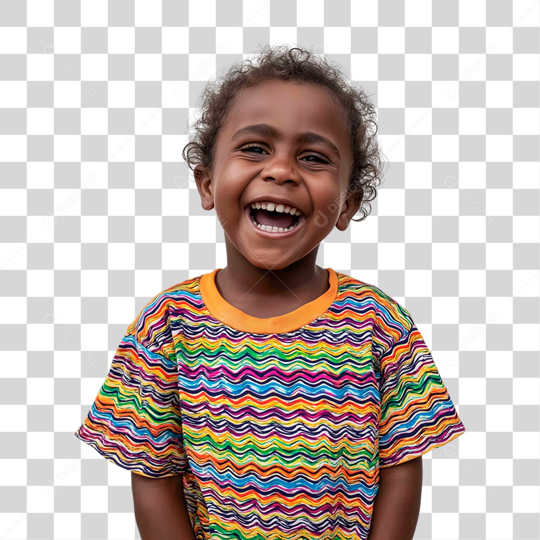 Menino Negro Alegre PNG Transparente