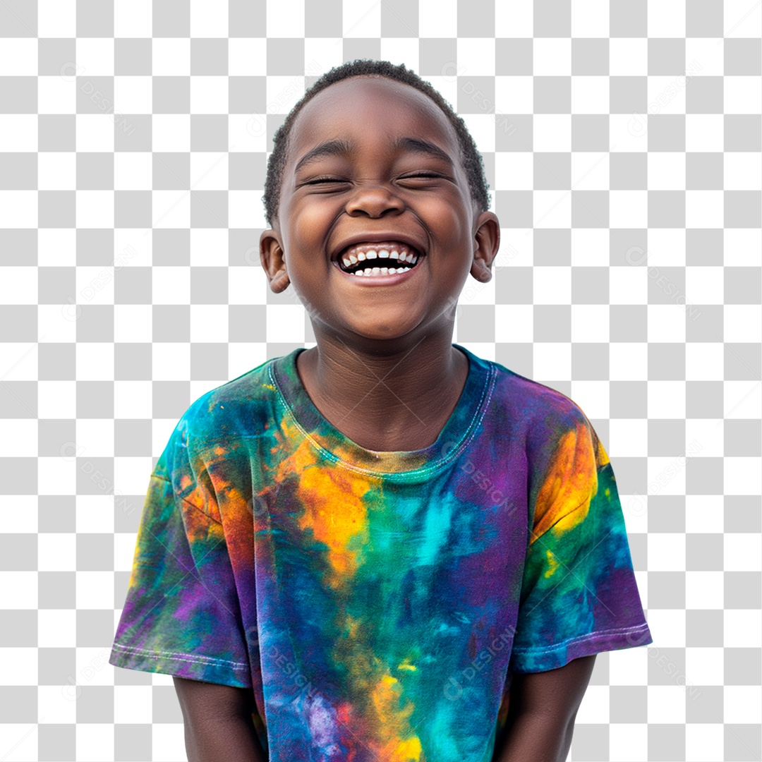 Menino Negro Alegre PNG Transparente
