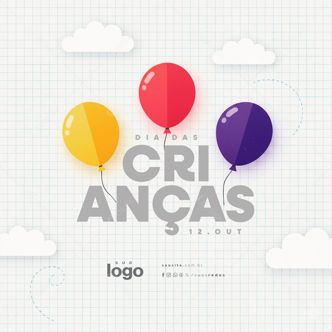 Dia das Crianças 12 de Outubro Social Media PSD Editável