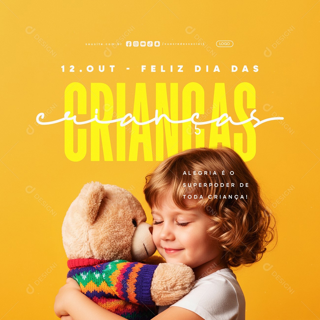 Feliz Dia das Crianças 12 de Outubro Social Media PSD Editável
