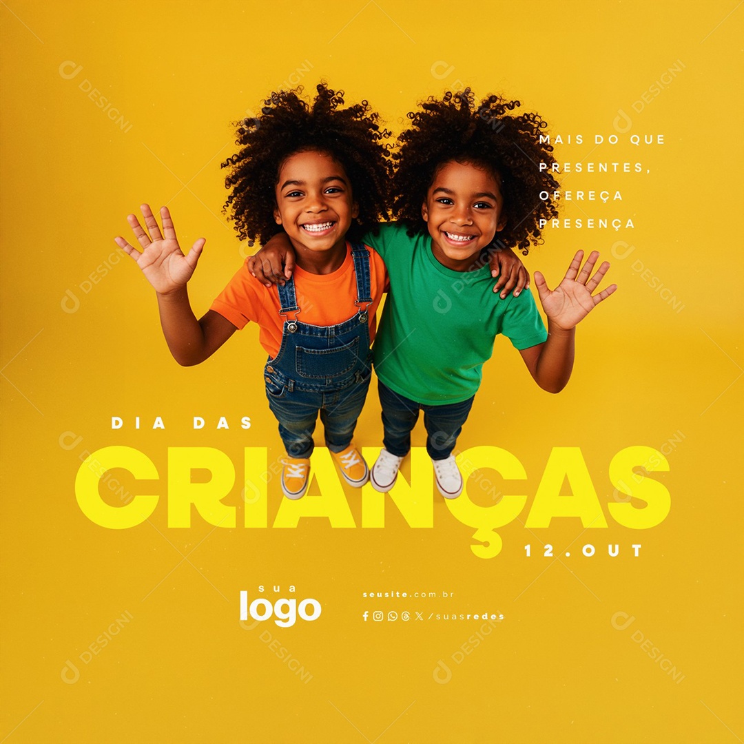 Dia das Crianças 12 de Outubro Mais do Que Presentes Social Media PSD Editável
