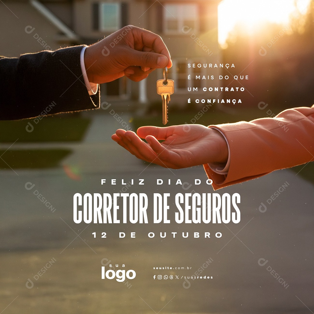 Feliz Dia do Corretor de Seguros 12 de Outubro Social Media PSD Editável