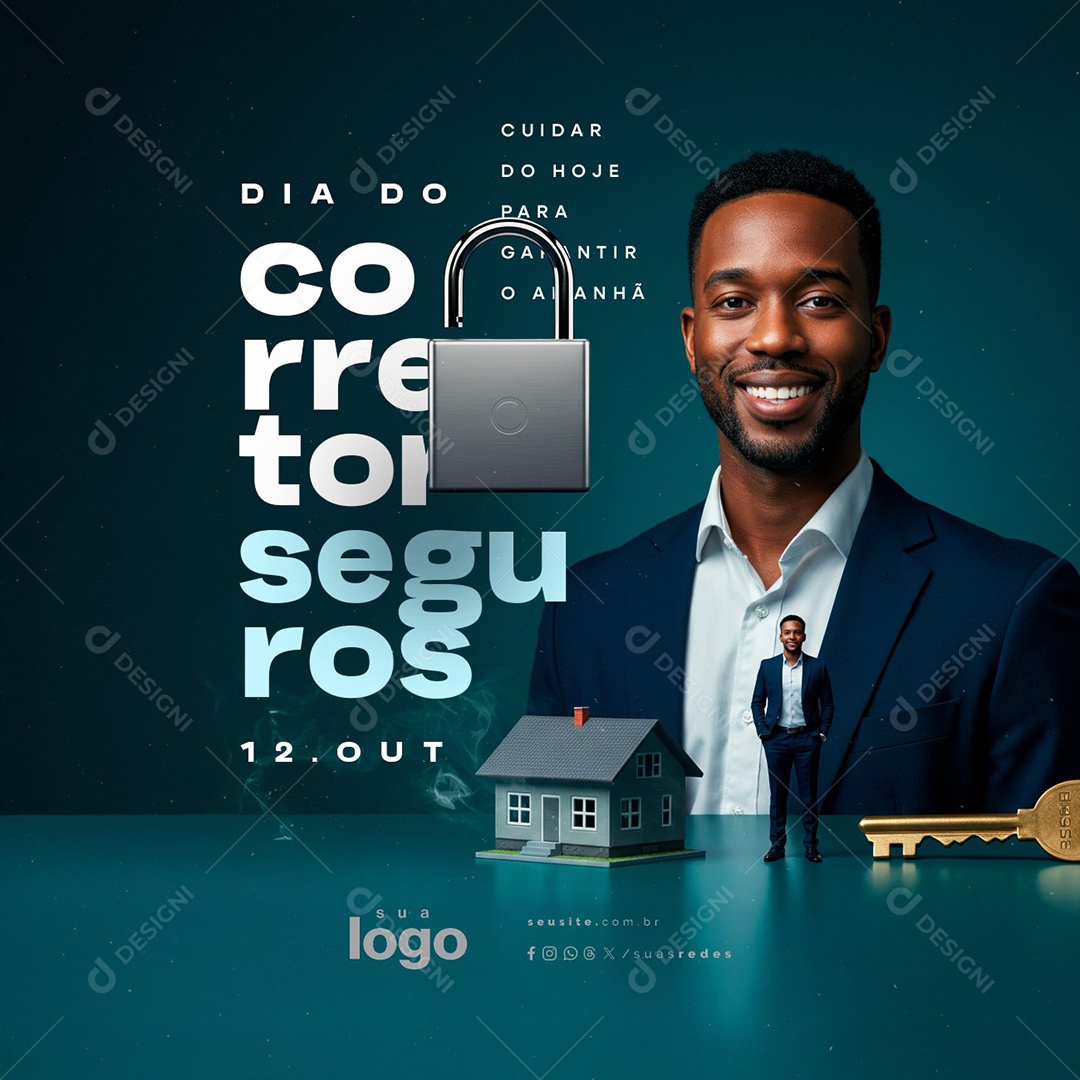 Dia do Corretor de Seguros 12 de Outubro Social Media PSD Editável