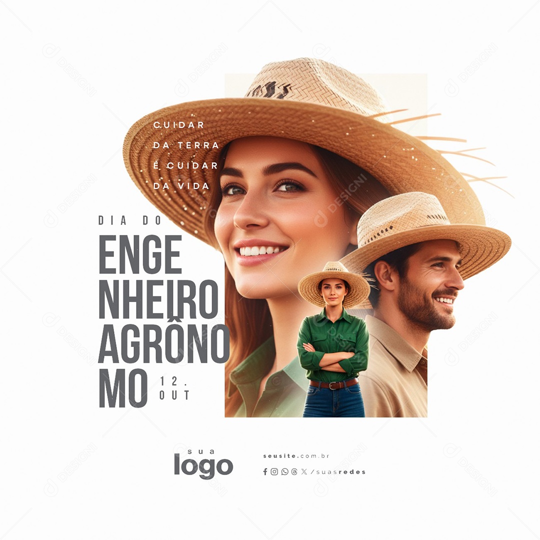 Dia do Engenheiro Agrônomo 12 de Outubro Social Media PSD Editável