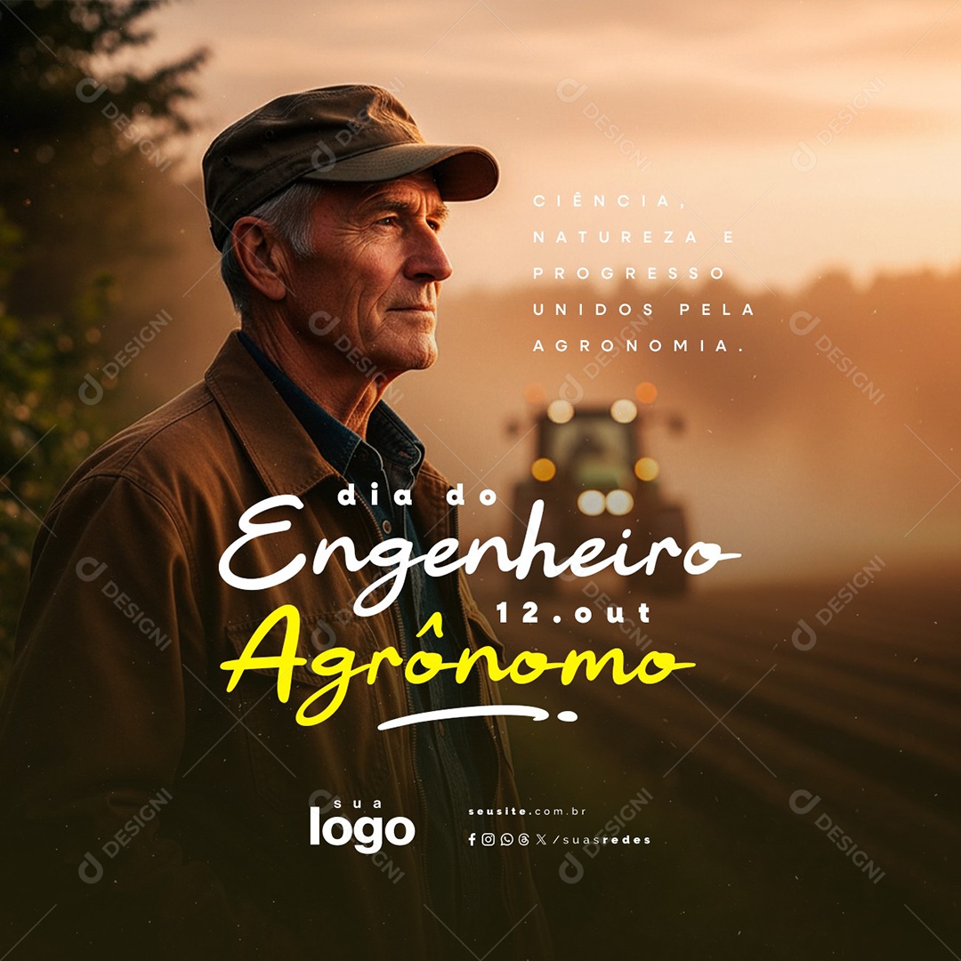 Dia do Engenheiro Agrônomo 12 de Outubro Social Media PSD Editável