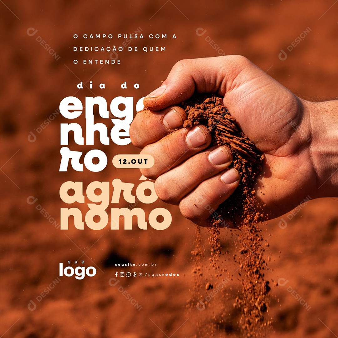 Dia do Engenheiro Agrônomo 12 de Outubro Social Media PSD Editável