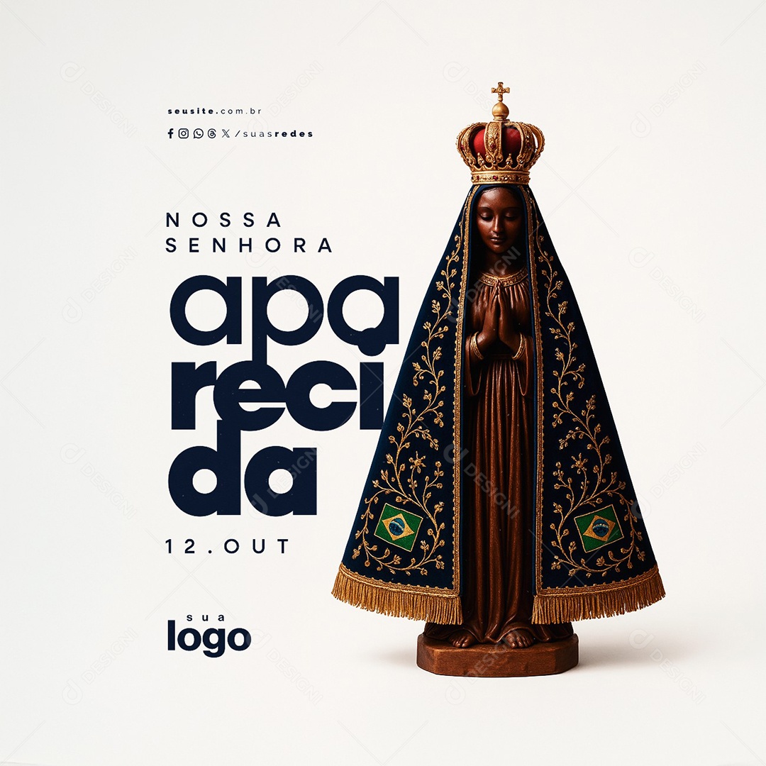 Dia de Nossa Senhora Aparecida 12 de Outubro Social Media PSD Editável