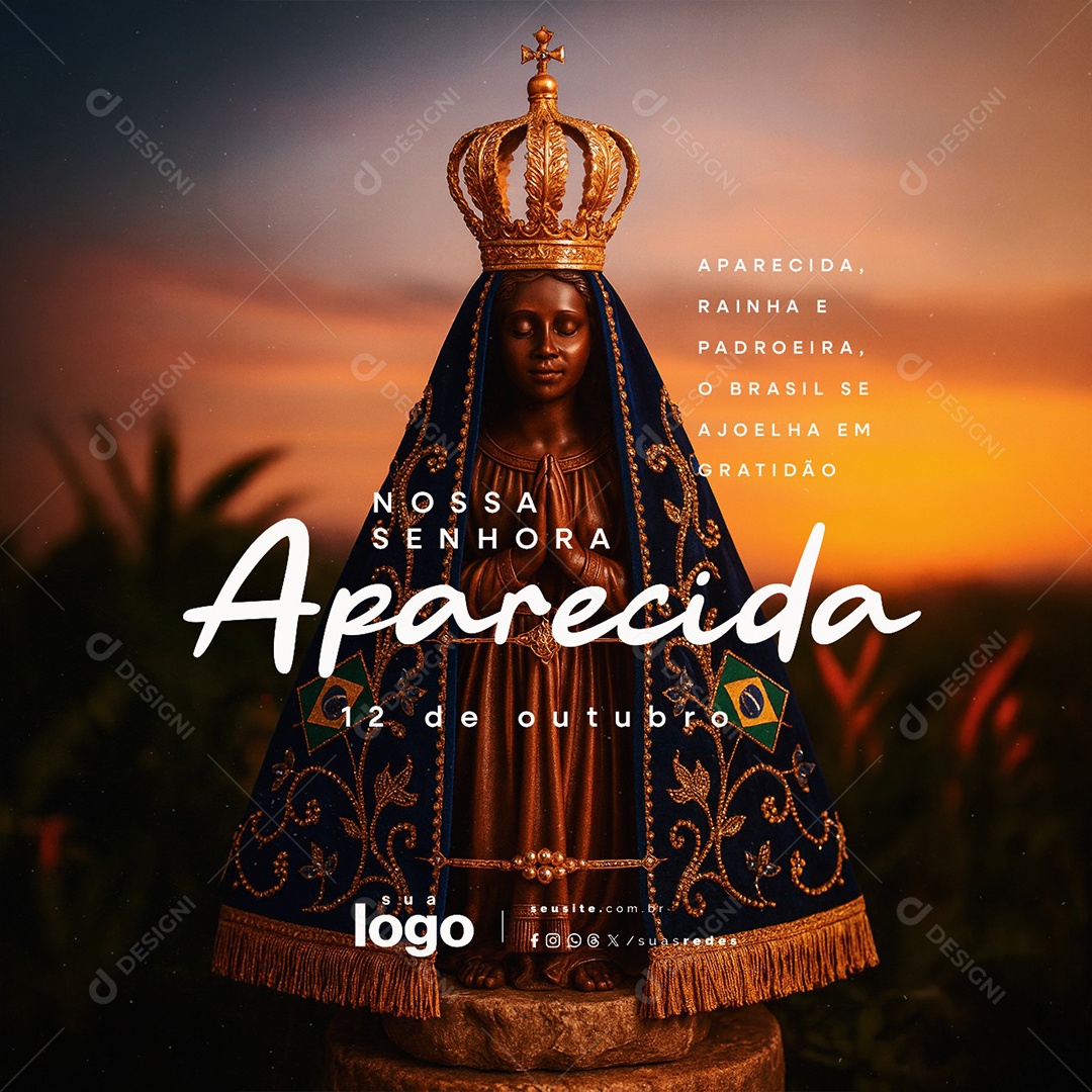 Dia de Nossa Senhora Aparecida 12 de Outubro Social Media PSD Editável