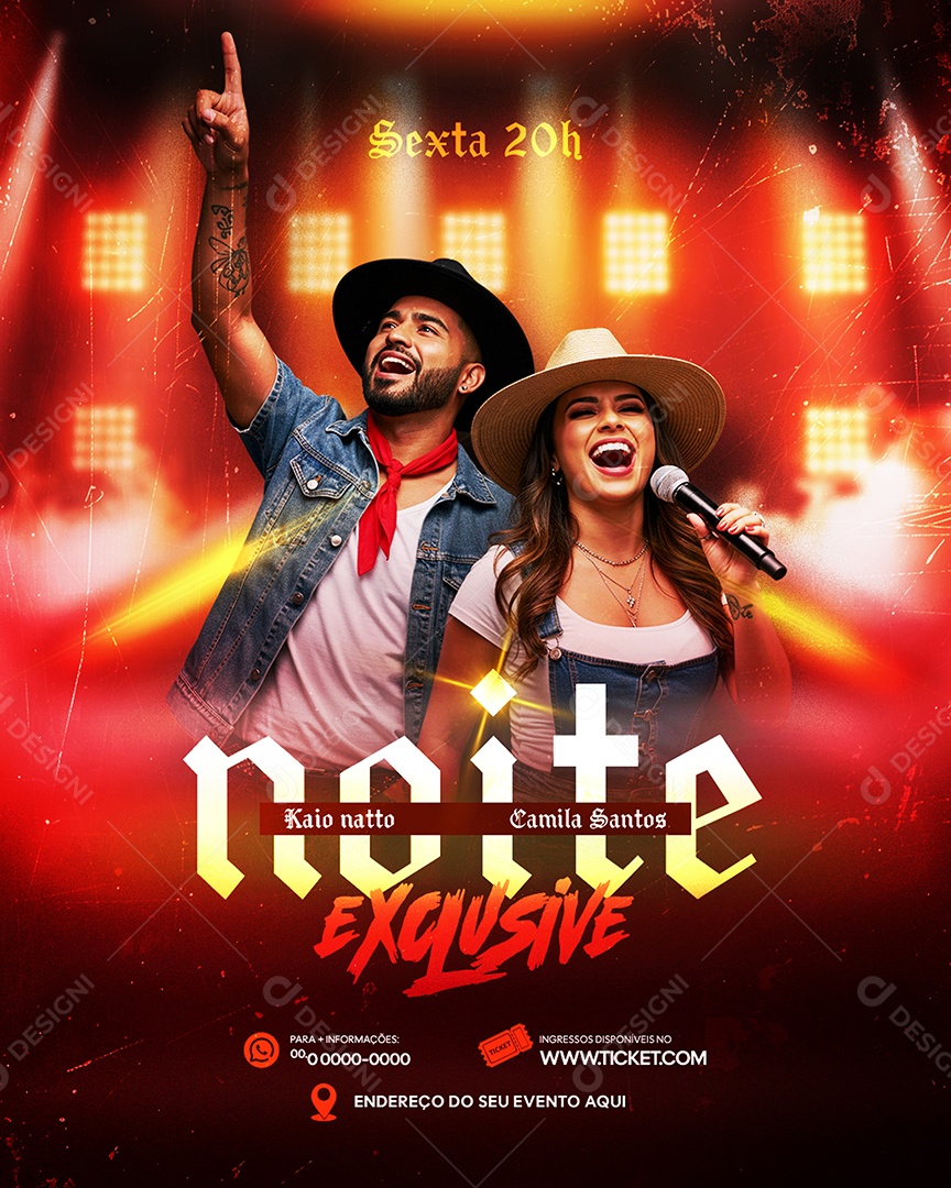 Social Media Flyer Próximos Shows Noite Exclusive PSD Editável