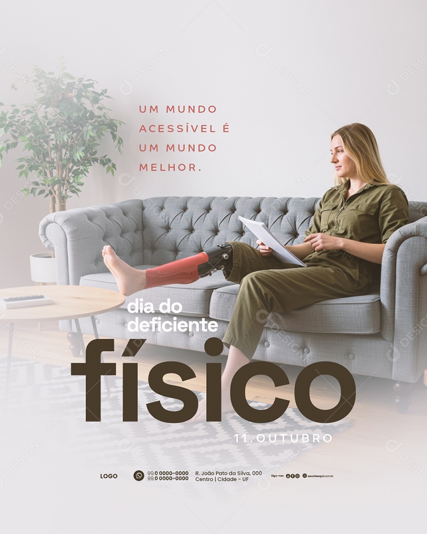 Dia do Deficiente Físico 11 de Outubro Social Media PSD Editável
