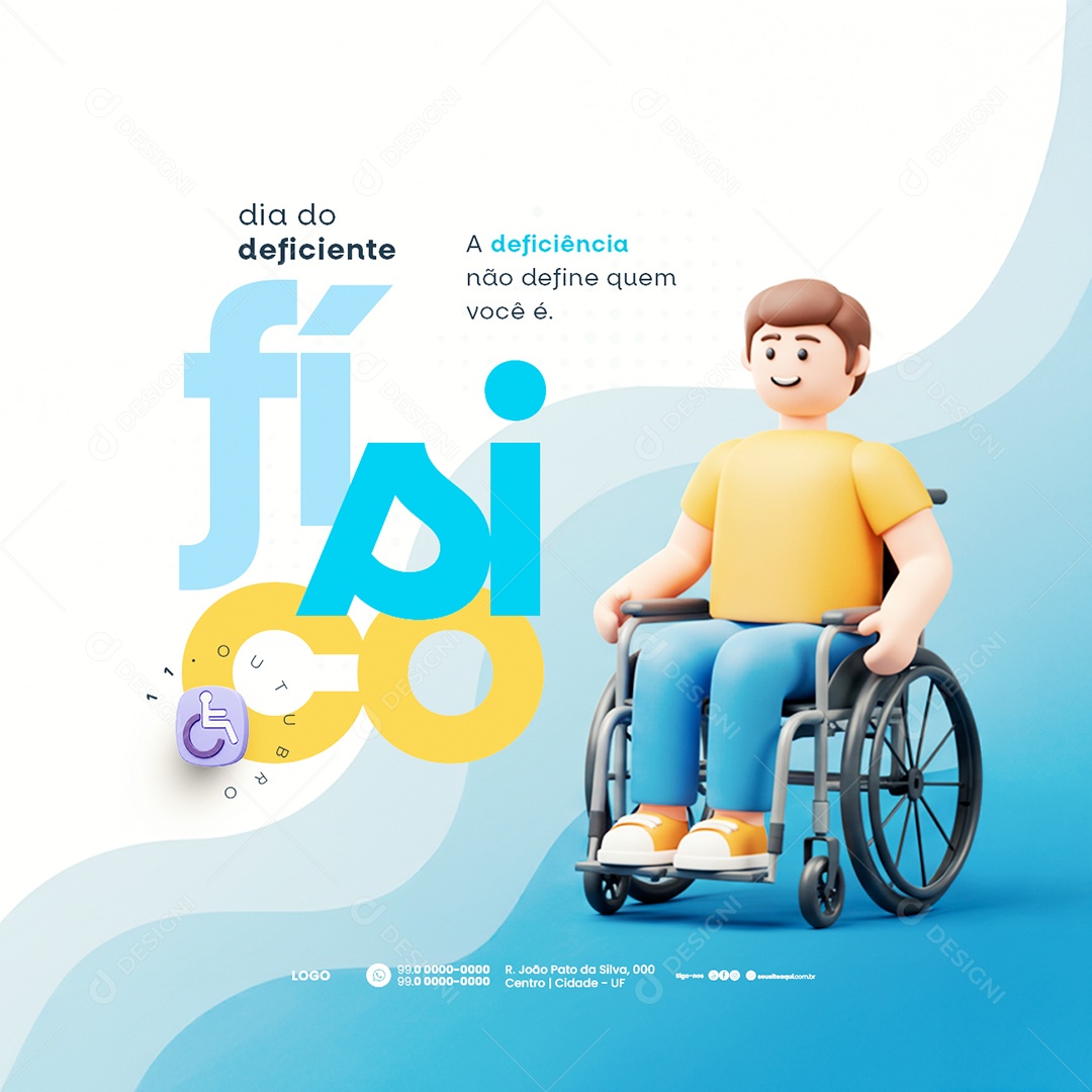 Dia do Deficiente Físico 11 de Outubro Social Media PSD Editável
