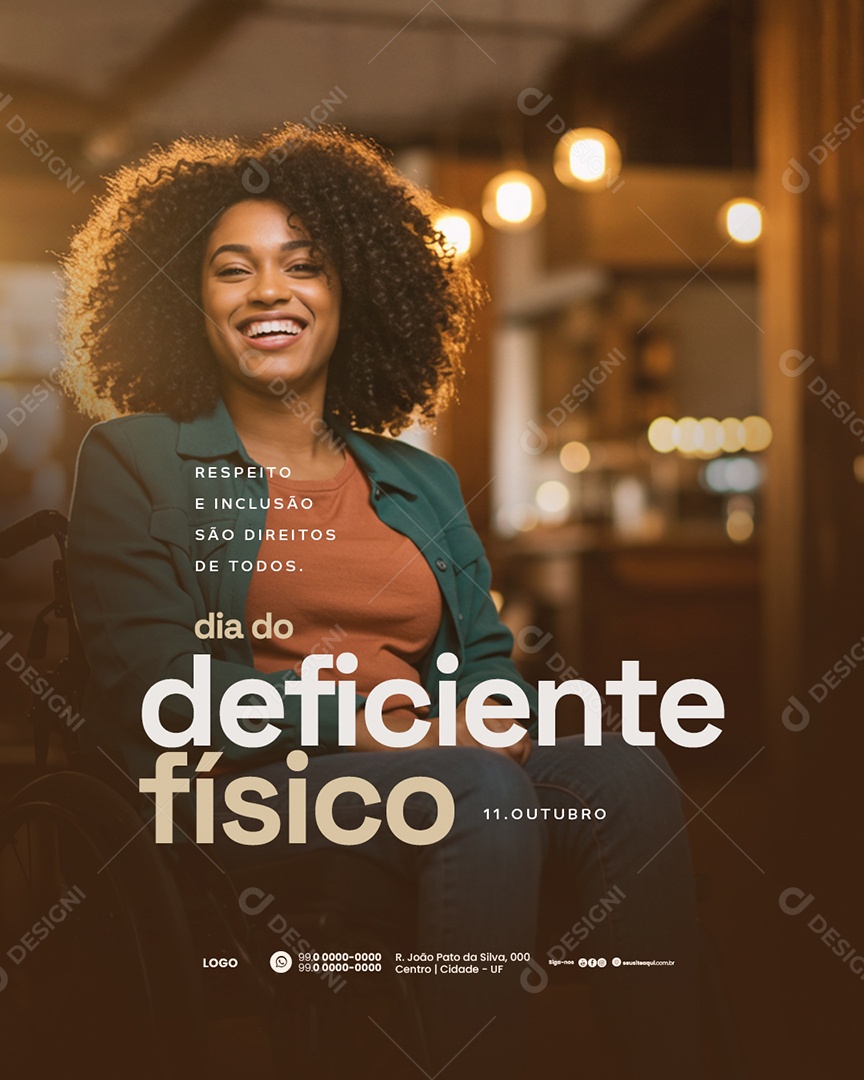 Dia do Deficiente Físico 11 de Outubro Social Media PSD Editável