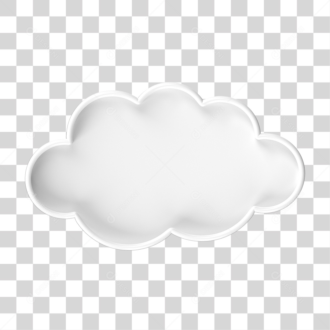 Nuvem Branca 3D PNG Transparente