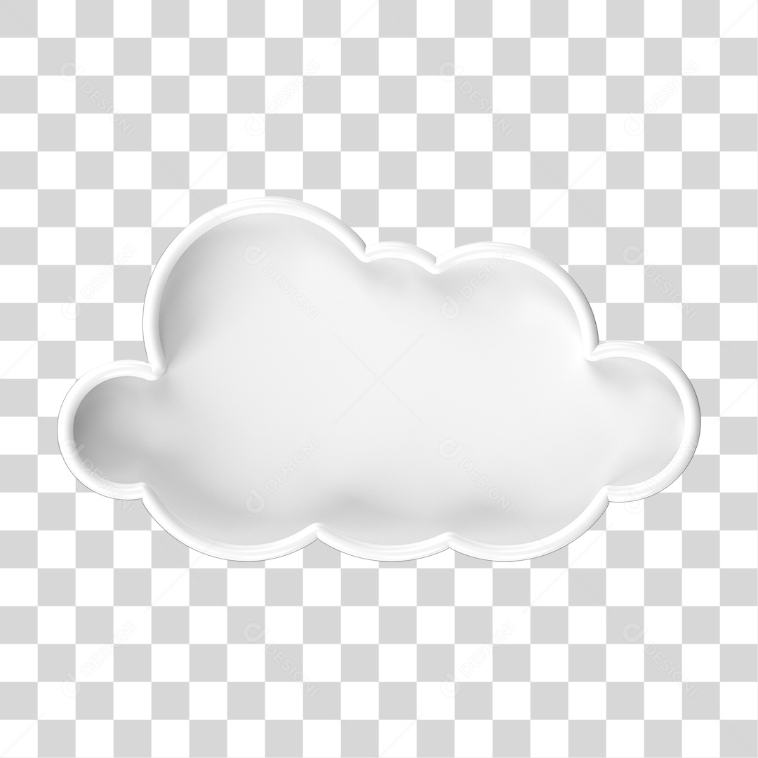 Nuvem Branca 3D PNG Transparente