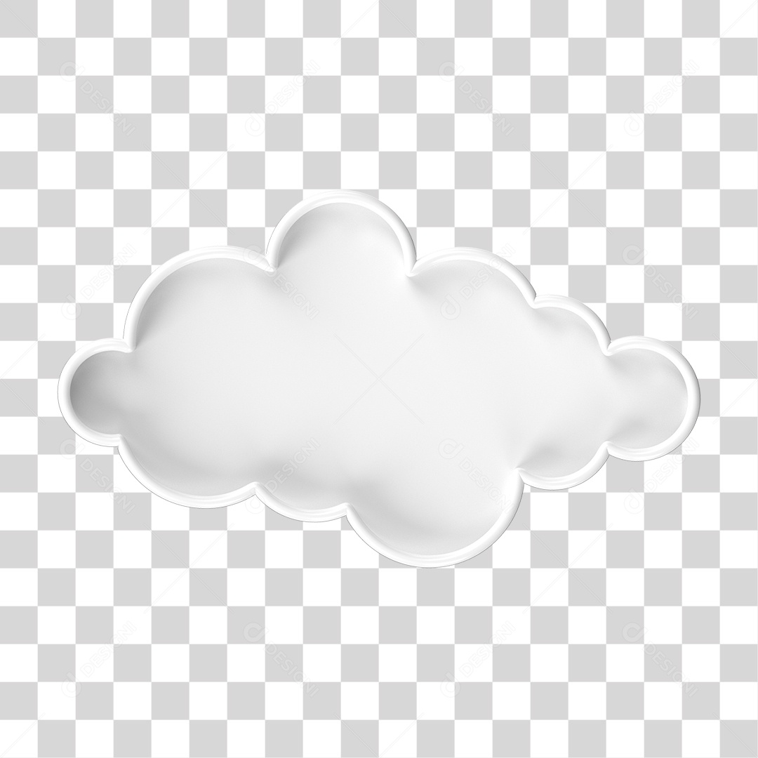 Nuvem Branca 3D PNG Transparente