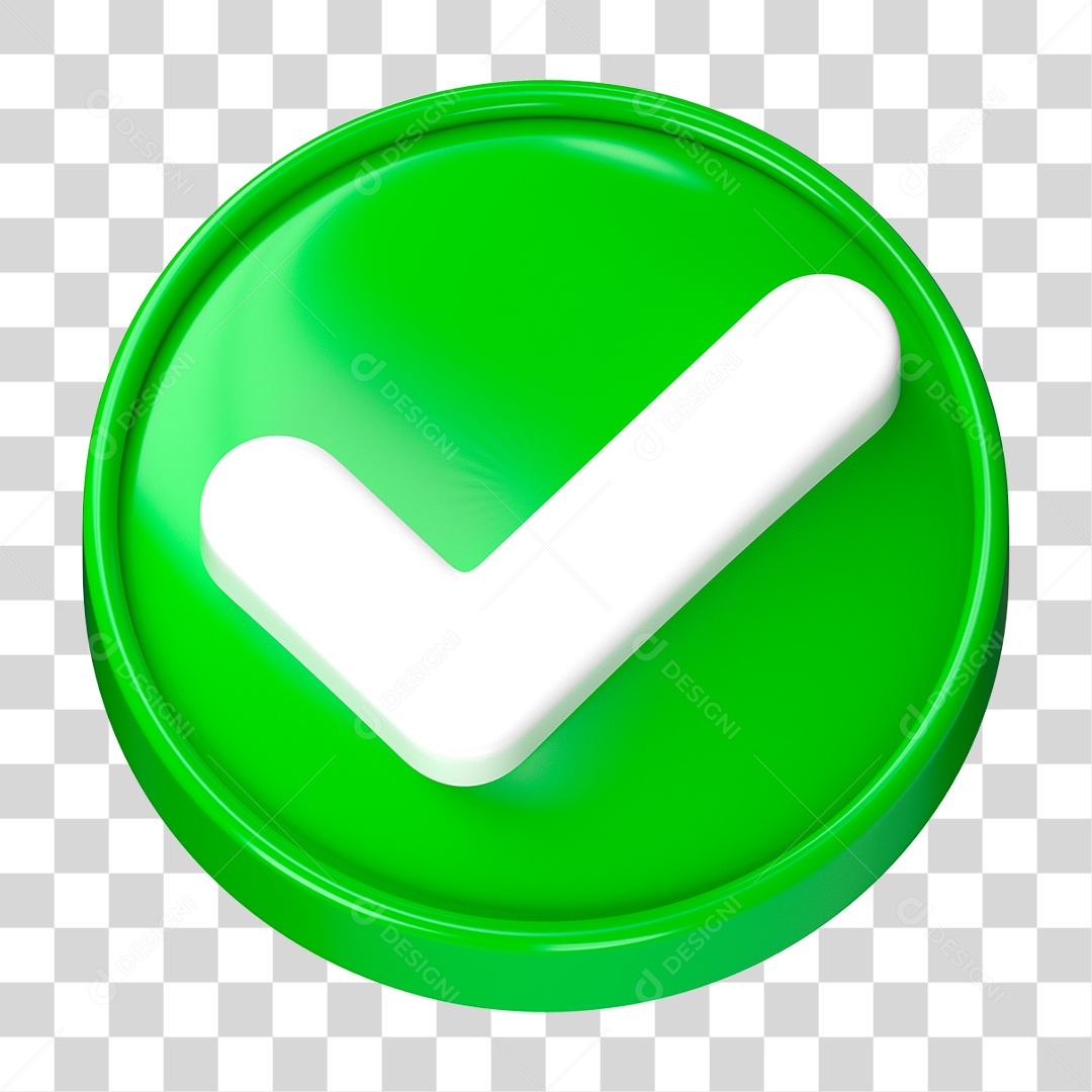 Ícone de Verificação 3D PNG Transparente
