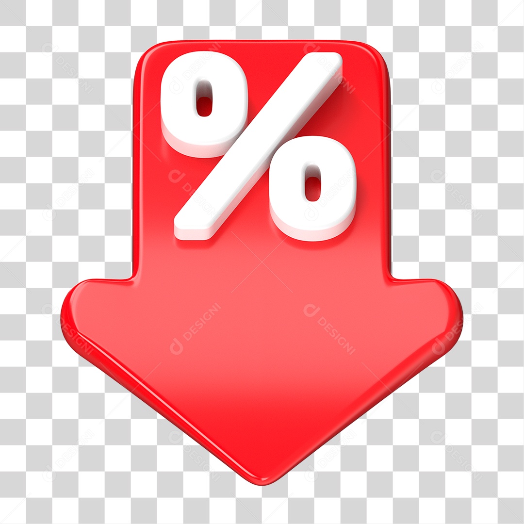 Seta para Baixo com Porcentagem PNG Transparente