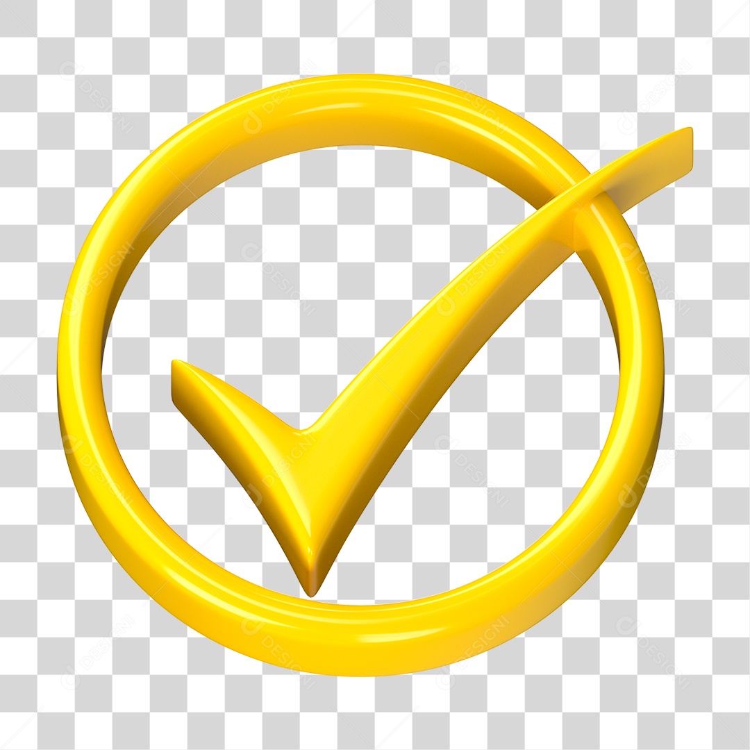 Ícone de Verificação 3D PNG Transparente