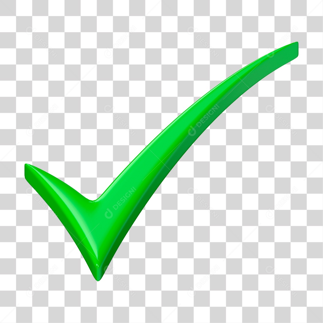 Ícone de Verificação 3D PNG Transparente