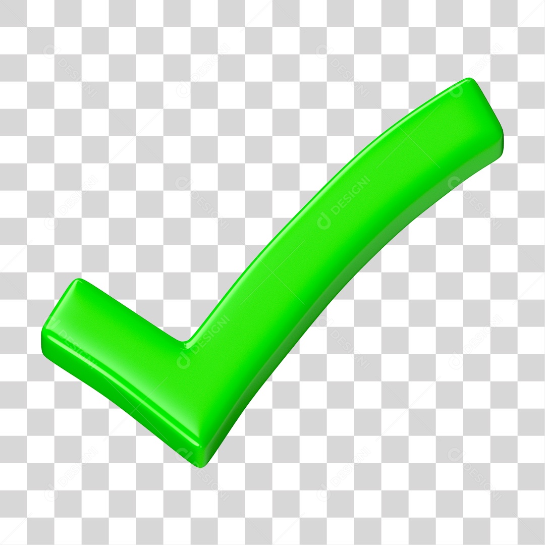 Ícone de Verificação 3D PNG Transparente