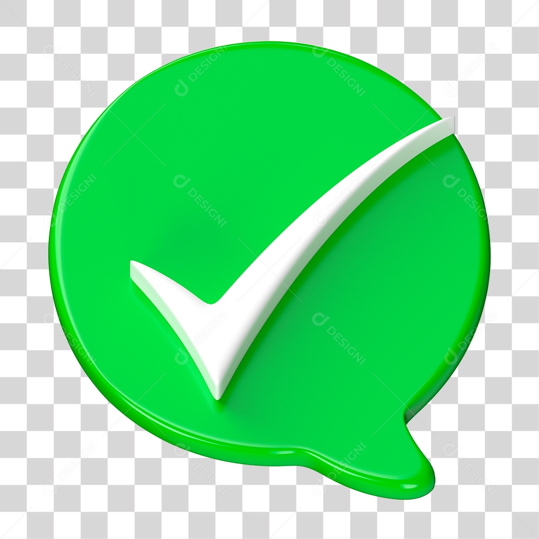 Ícone de Verificação 3D PNG Transparente