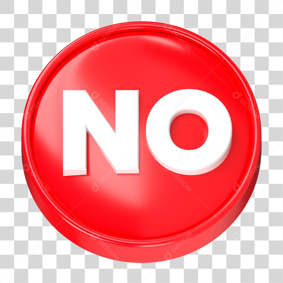 Botão Vermelho de No PNG Transparente