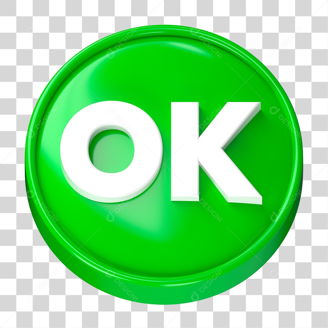 Botão Verde de Ok PNG Transparente