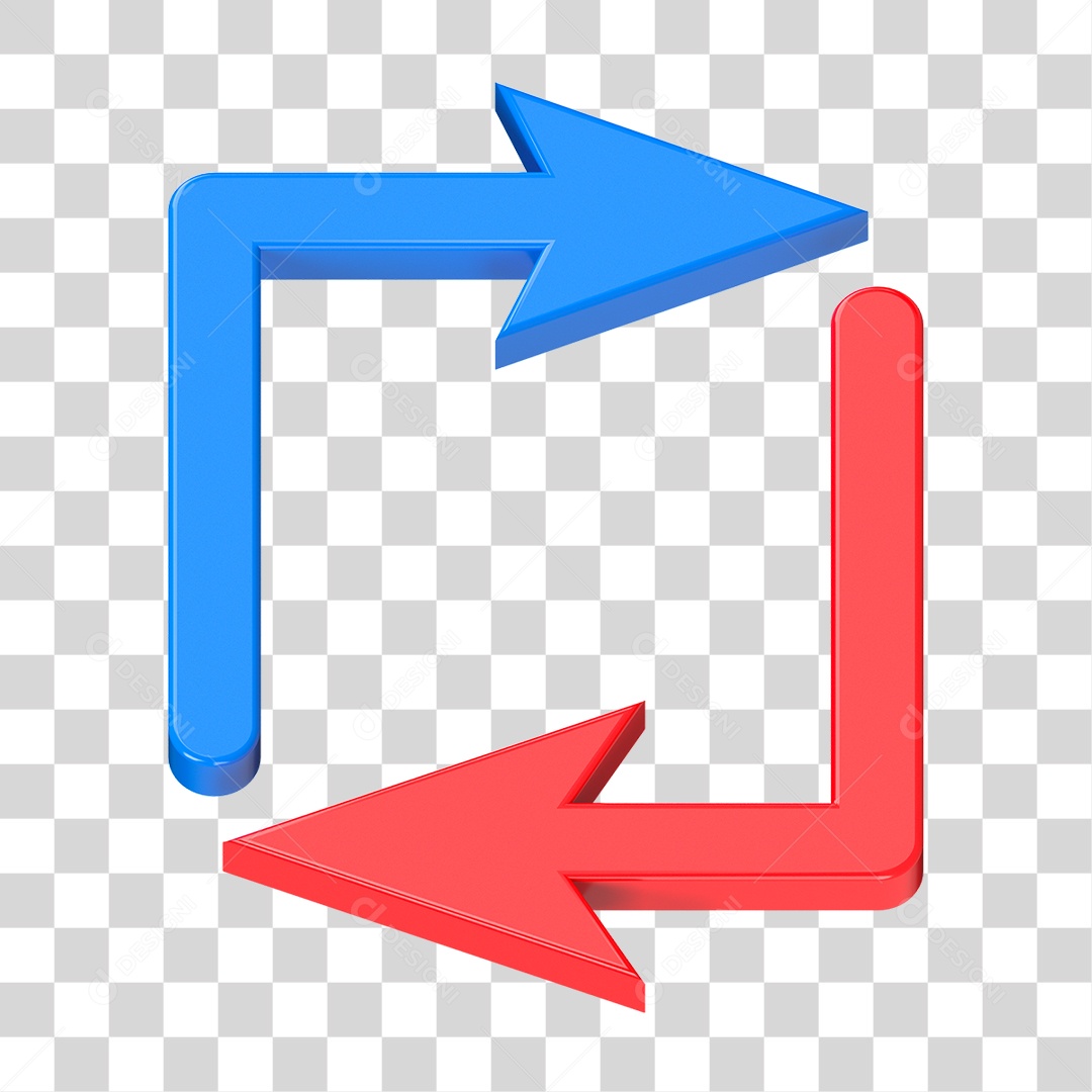 Setas Tridimensionais PNG Transparente