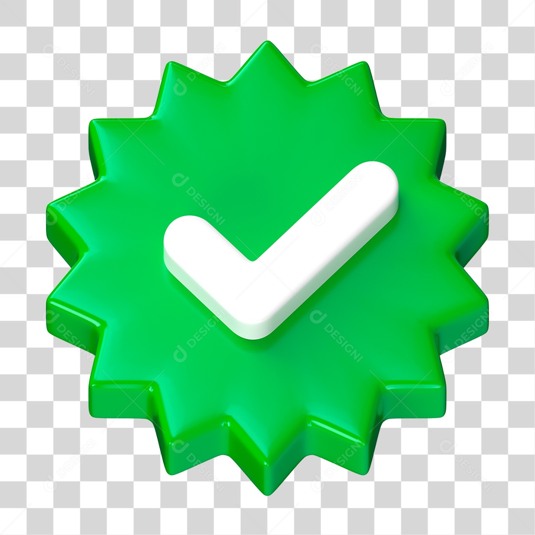 Ícone de Verificação 3D PNG Transparente