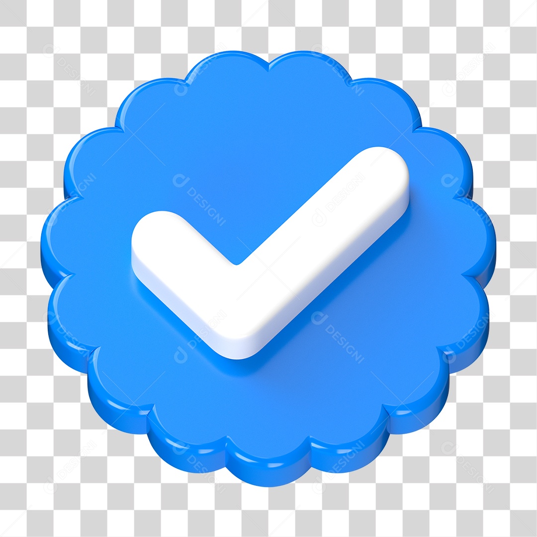 Ícone de Verificação 3D PNG Transparente