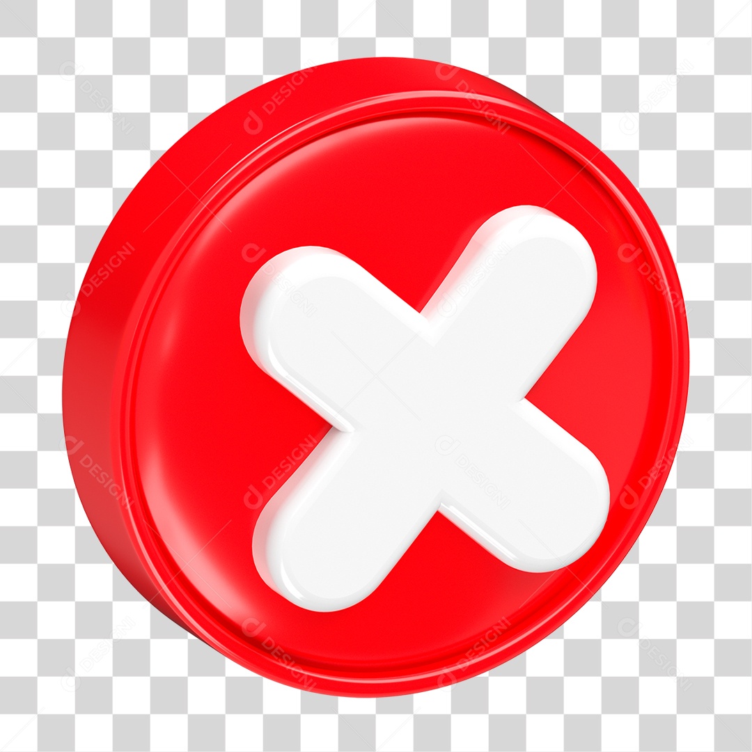 Botão X Vermelho PNG Transparente