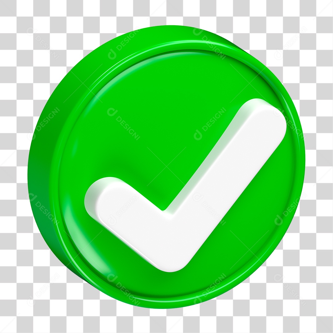 Ícone de Verificação 3D PNG Transparente