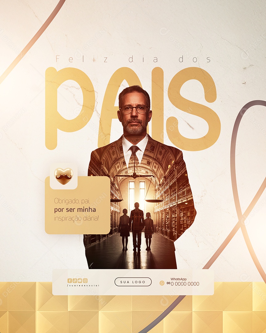 Dia dos Pais 10 de Agosto Social Media PSD Editável