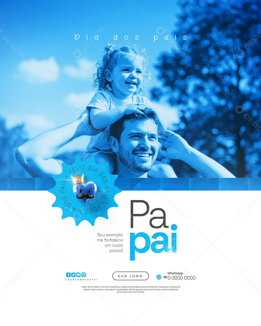 Dia dos Pais 10 de Agosto Social Media PSD Editável