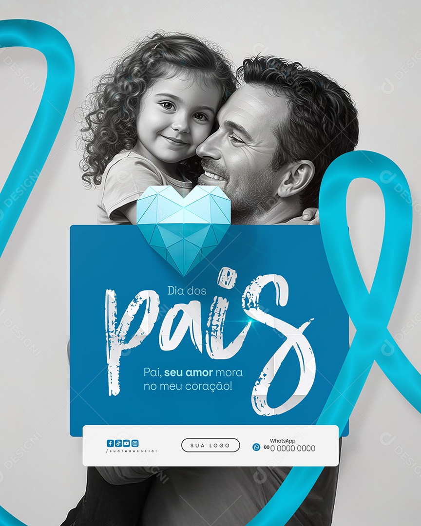 Dia dos Pais 10 de Agosto Social Media PSD Editável