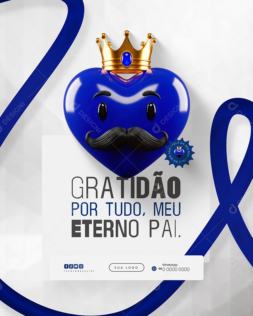 Dia dos Pais 10 de Agosto Gratidão Por Tudo Social Media PSD Editável