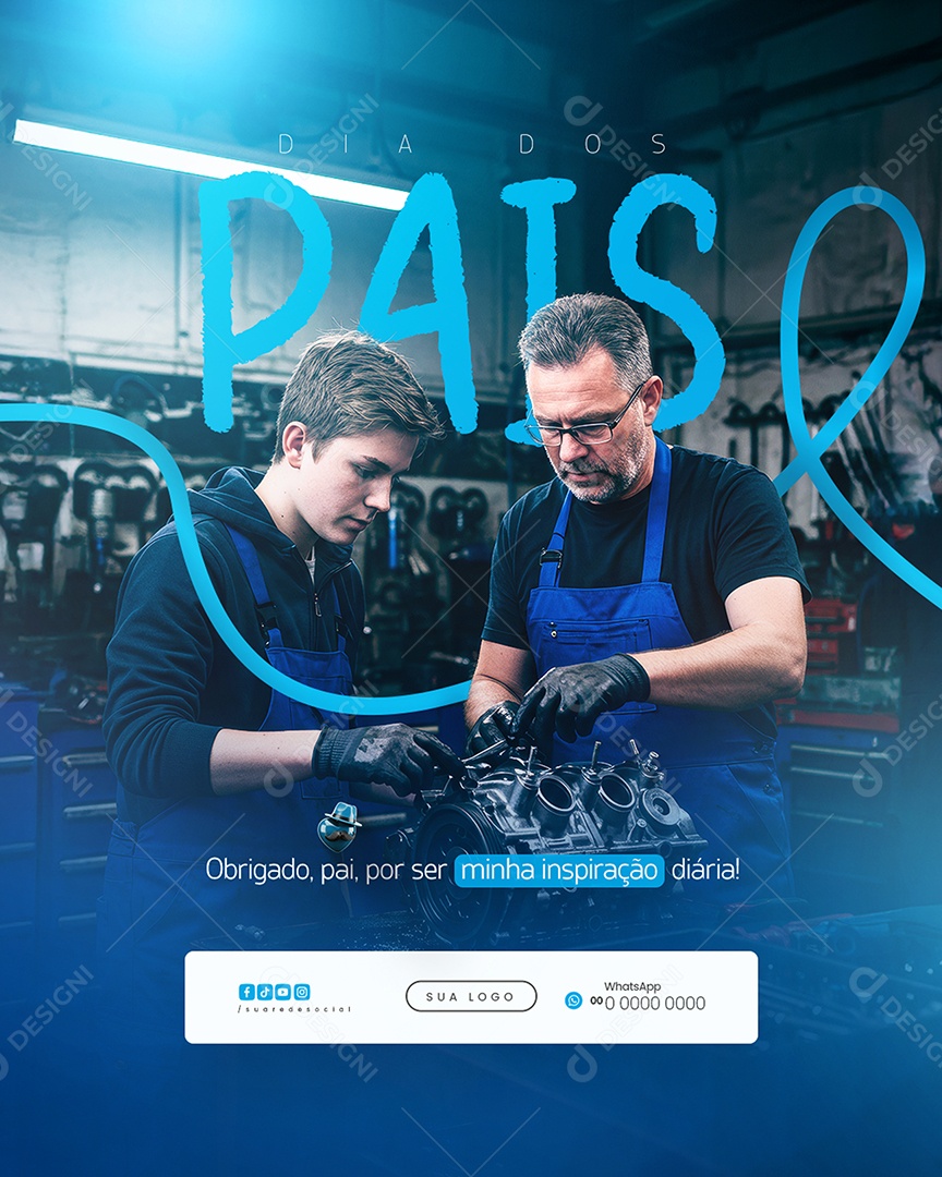 Dia dos Pais 10 de Agosto Minha Inspiração Social Media PSD Editável