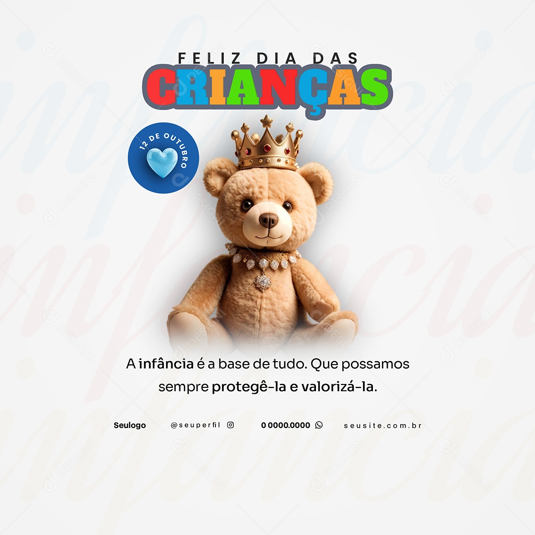 Dia das Crianças 12 de Outubro Mais do Que Presentes Social Media PSD Editável