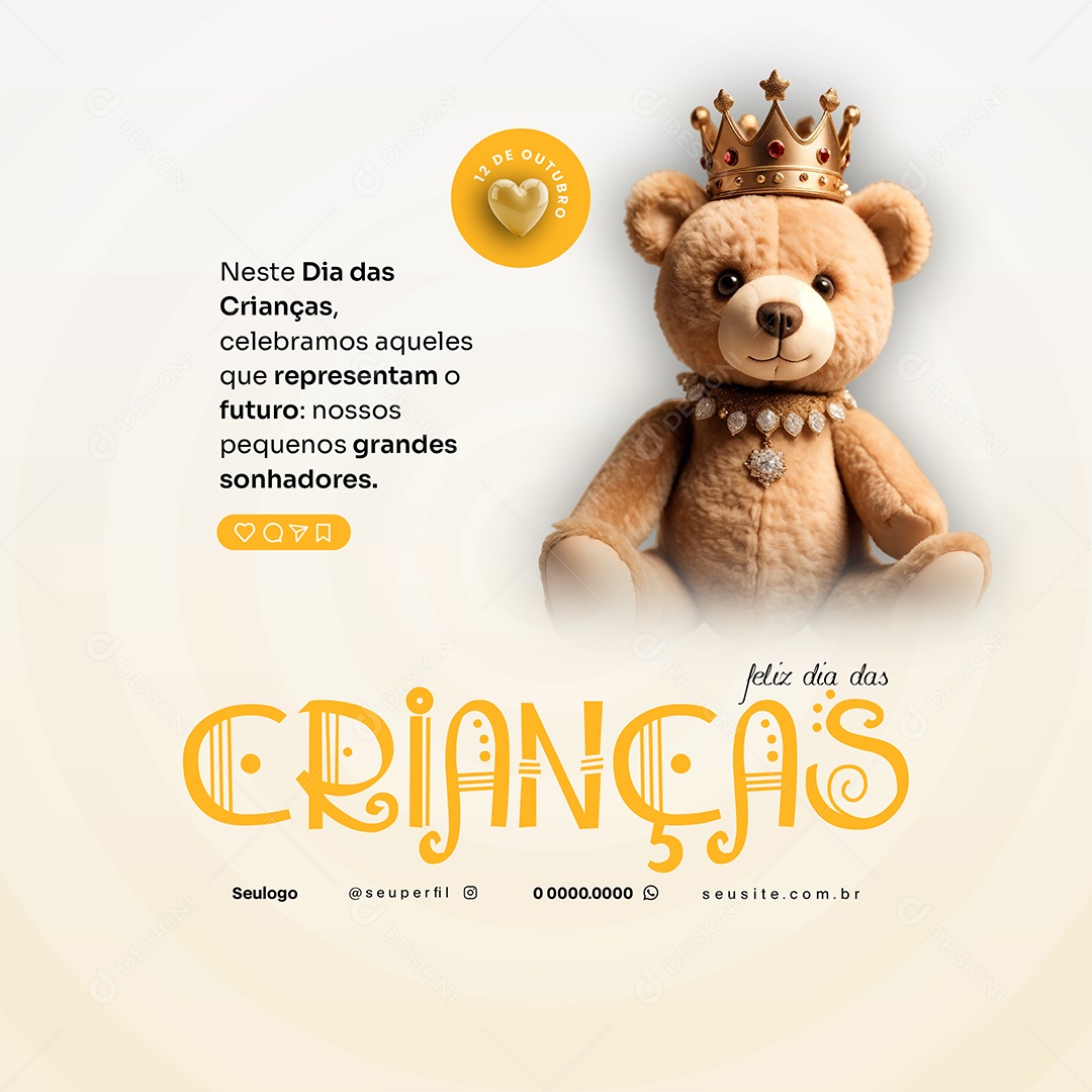 Dia das Crianças 12 de Outubro Mais do Que Presentes Social Media PSD Editável