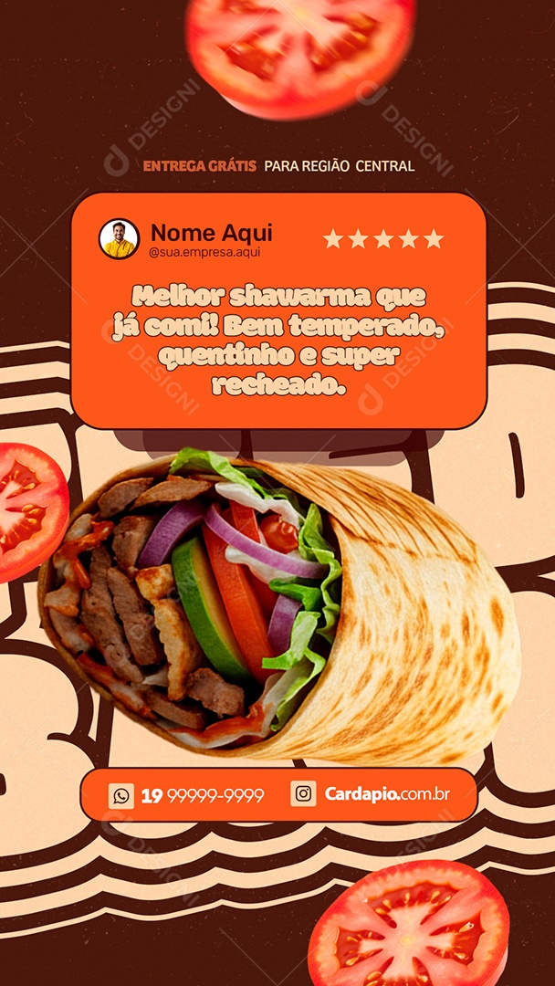 Story Shawarma Feedback Social Media PSD Editável