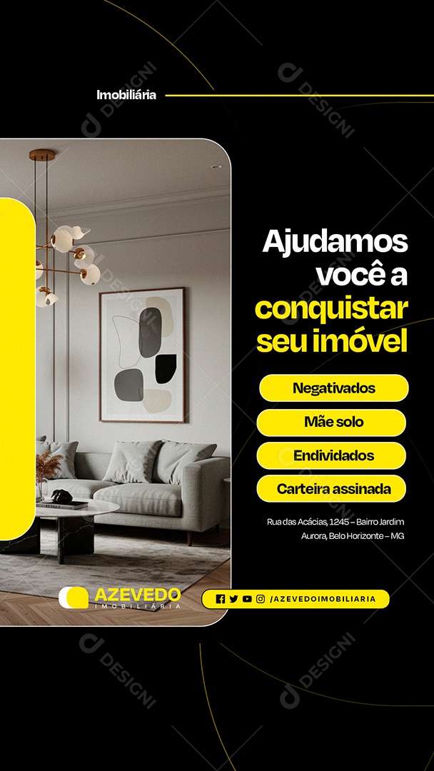 Story Imobiliária Ajudamos Você a Conquistar seu Imóvel Social Media PSD Editável