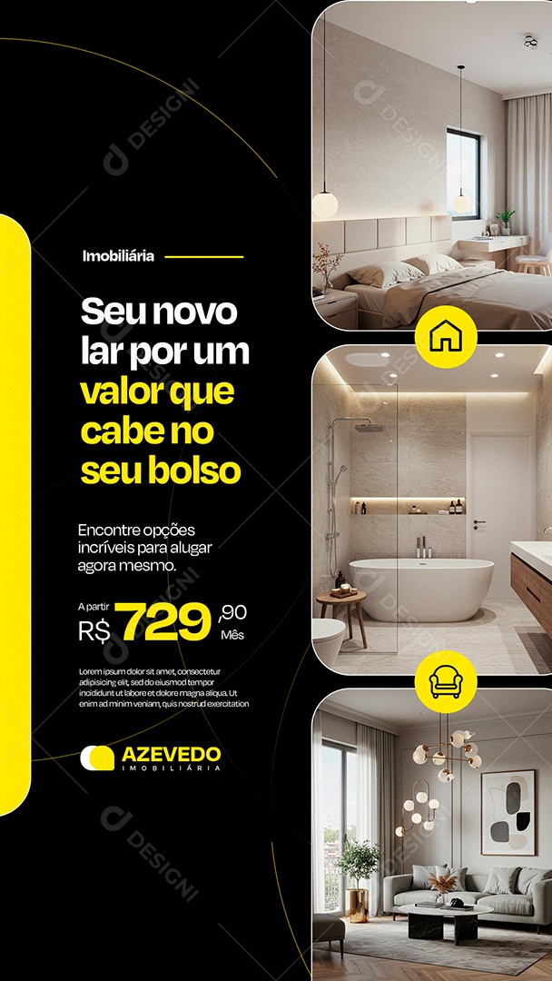 Story Imobiliária Seu Novo Lar por Um Valor Que Cabe no Seu Bolso Social Media PSD Editável