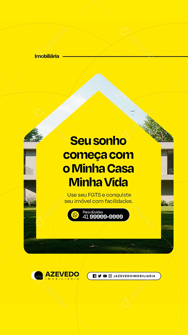 Story Imobiliária Seu Sonho Começa com Minha Casa Minha Vida Social Media PSD Editável