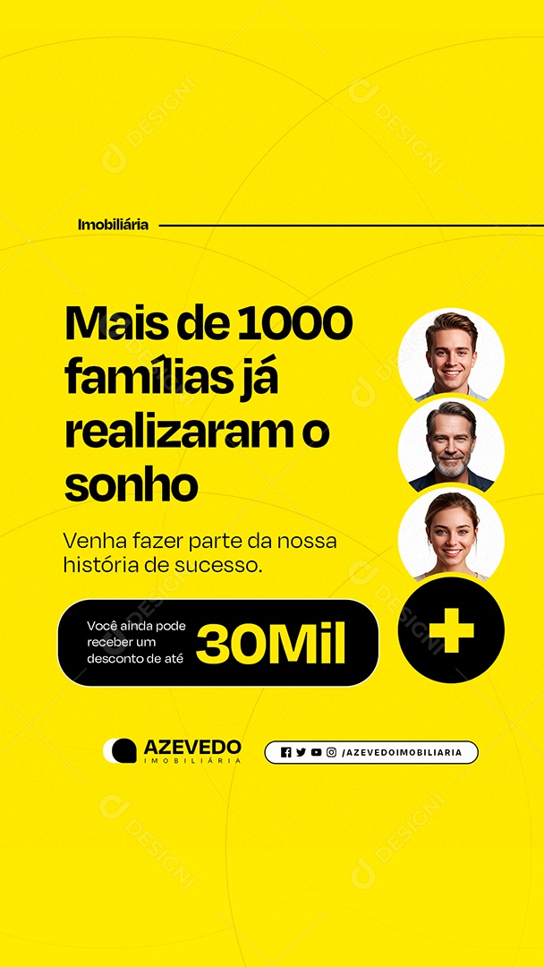 Story Imobiliária Mais de Mil Famílias Já Realizaram o Sonho Social Media PSD Editável