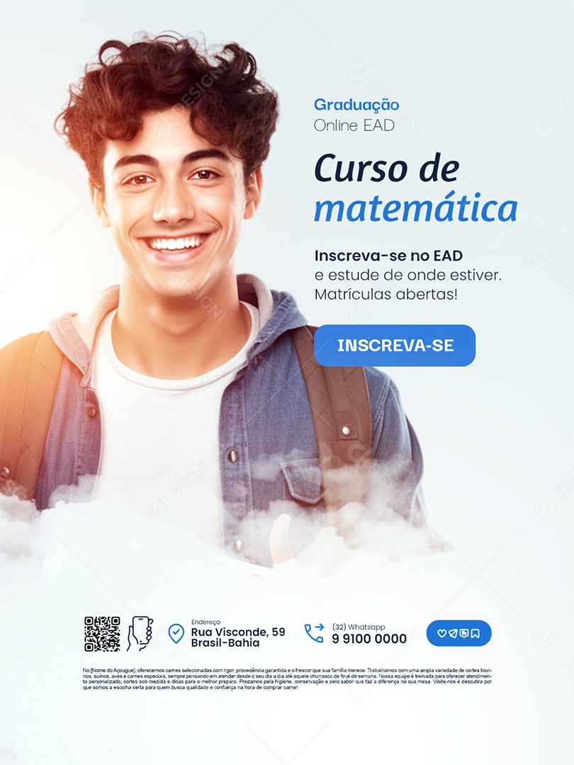 Faculdade Curso de Matemática Inscreva-Se Social Media PSD Editável
