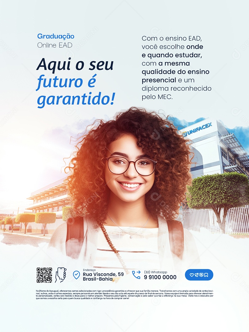 Faculdade Aqui o Seu Futuro é Garantido Social Media PSD Editável