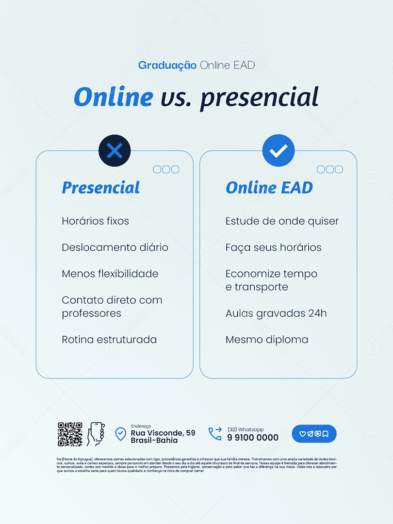 Faculdade Online Presencial Social Media PSD Editável