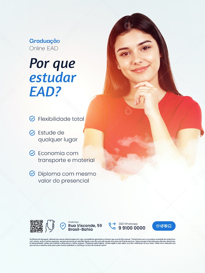 Faculdade Por Que Estudar EAD Social Media PSD Editável