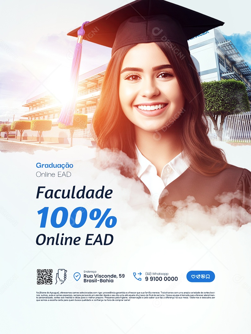 Faculdade 100% Online EAD Social Media PSD Editável
